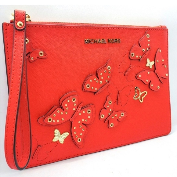 Michael Kors Handbags - 🔥Host Pick🔥NWOT Michael Kors Butterfly Appliqué Studded Clutch Wristlet XL